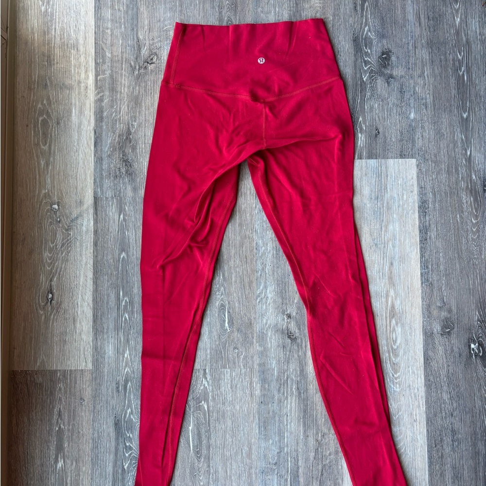Red Lululemon Align Leggings